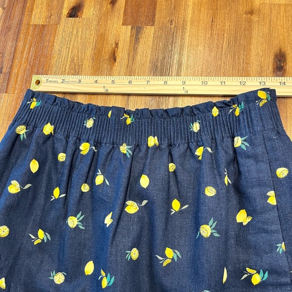 J. Crew Navy & Lemons Cotton Linen Skirt with Pockets paper bag waist 6 - Picture 8 of 11
